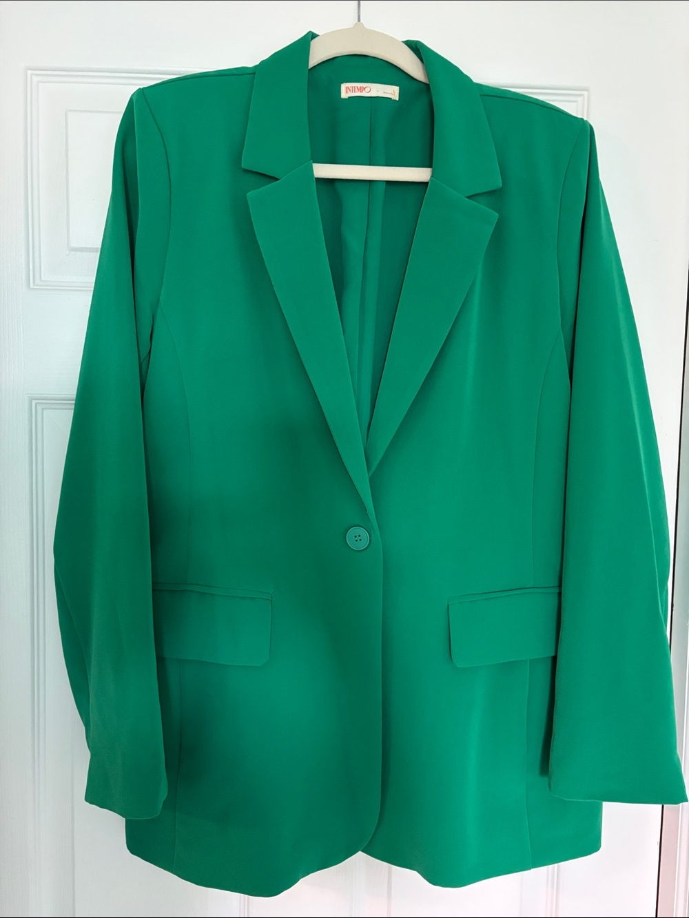 INTIMO Women’s Emerald Green Single-Button Blazer
